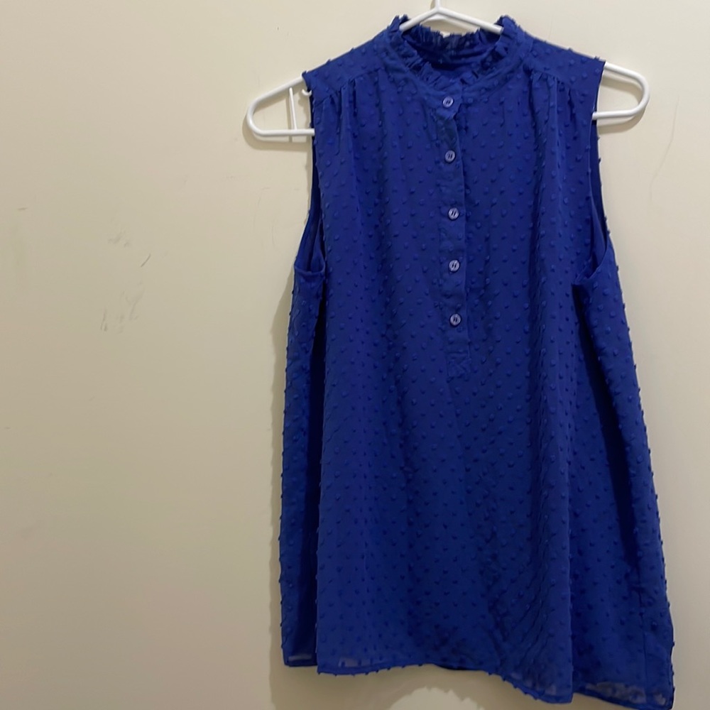J. Crew blue sleeveless blouse (sz 6)